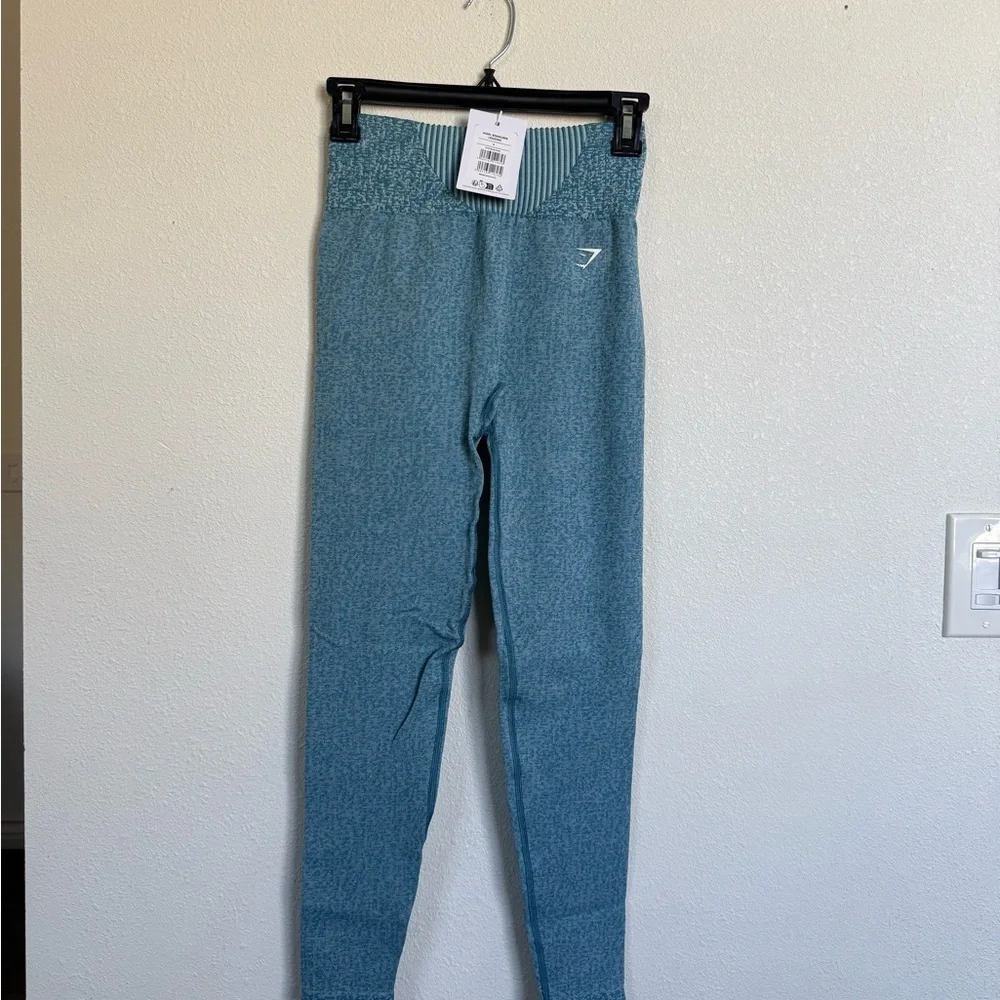 Gymshark Marl Seamless Teal Women's Leggings new size small - Picture 2 of 5